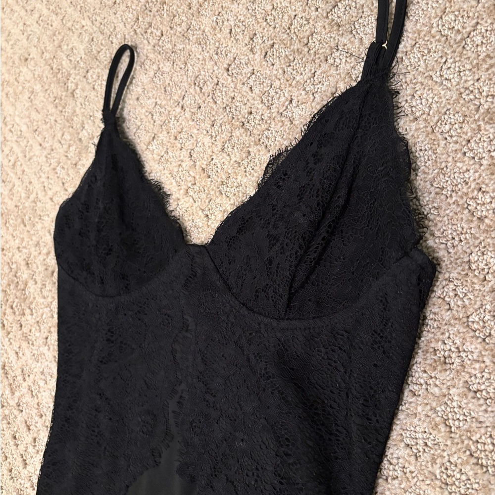 Nasty Gal Black Lace Cami Bodysuit